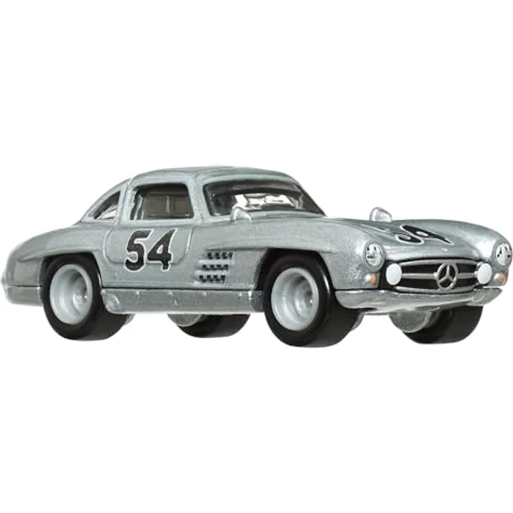 Hot Wheels Mercedes-Benz 300 SL und '55 Blaues Wunder Team Transport Set, Modellfahrzeuge mit detaillierter Metall- und Kunststoffkonstruktion, silberne und blaue Lackierung, ideal zur Präsentation in Blisterverpackung – Bild 3