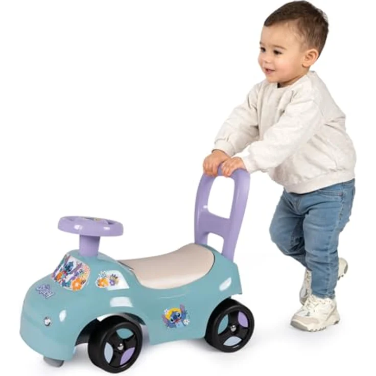 Smoby Rutscherauto Stitch, Disney-Design für Kinder ab 10 Monaten, stabil mit Rückenstütze und Staufach, Made in Europe – Bild 4