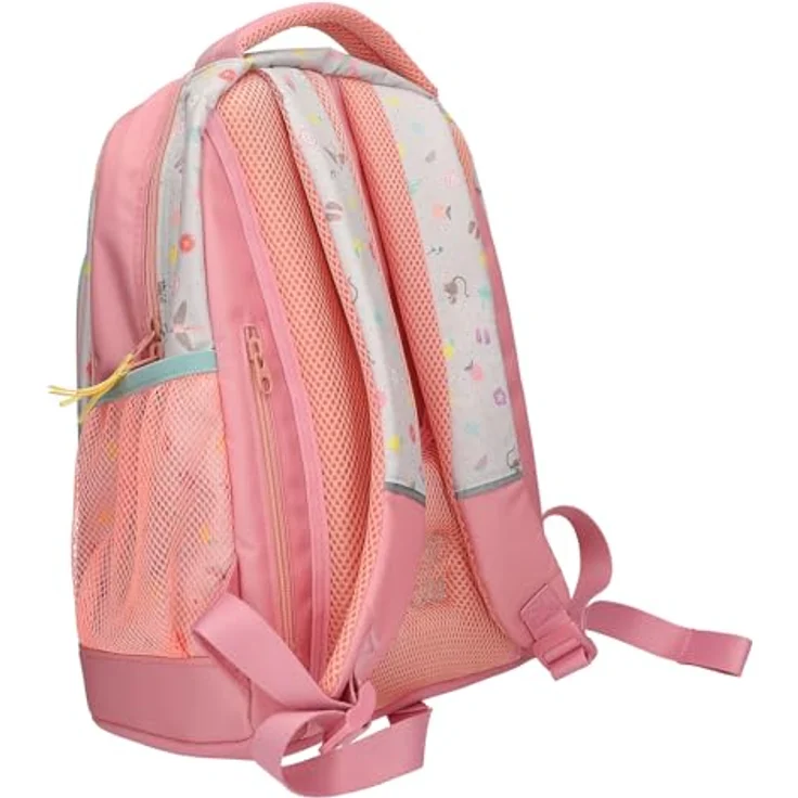 Depesche TOPModel Juicy Schulrucksack Trolley, rosa und grün, mit Model Motiv, Blumenmuster, Teleskopgriff und Rollen, 43 x 34 x 23 cm – Bild 5
