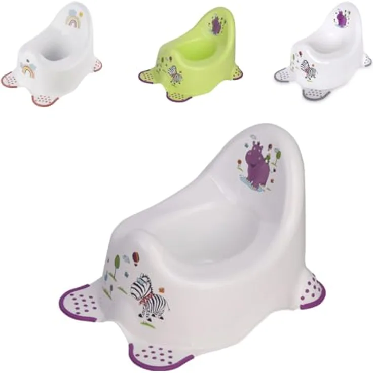 Lorelli Töpfchen Hippo, Anti-Rutsch-Gummi-Füße, lustige Motive, Spritzschutz - Preisvergleich