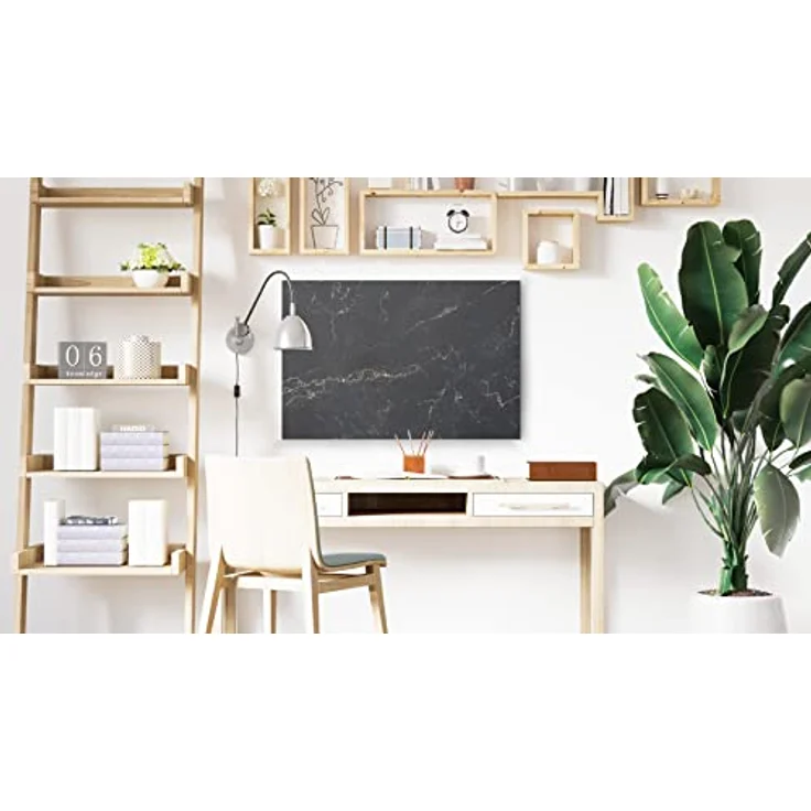 ALLboards Metallische Magnettafel SCHWARZER MARMOR 60x40cm, Memoboard mit 3D-Effekt und 10 farbigen Magneten – Bild 3