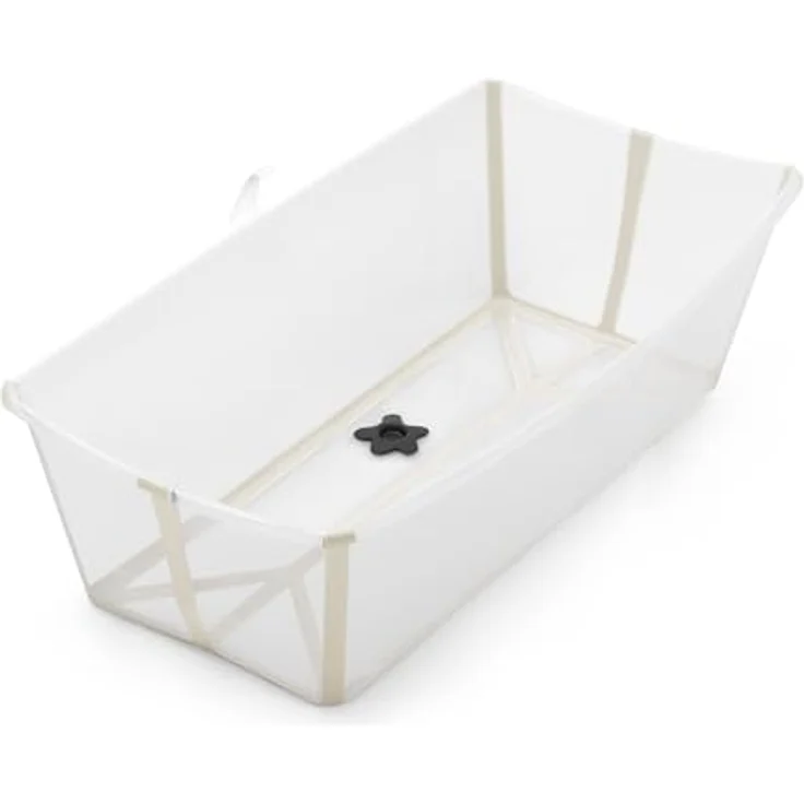 Stokke Flexi Bath X-Large, faltbare Babybadewanne in Sandy Beige, geräumig, leicht zu transportieren, ideal für Kinder von 0-6 Jahren – Bild 1