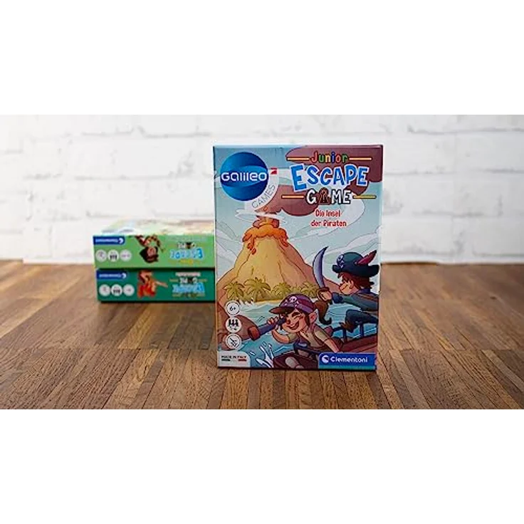 Clementoni Galileo Escape Game Junior - Die Insel der Piraten - Brettspiel für Kinder ab 6 Jahre - Gesellschaftsspiel & Familienspiel, 11.2 x 15.6 x 3.2 – Bild 4