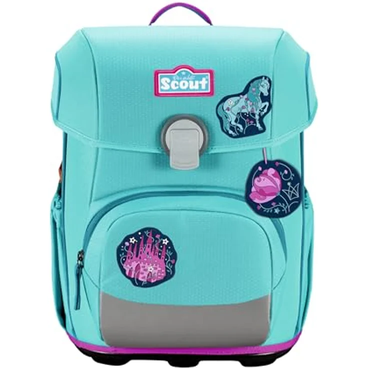 Der echte Scout Neo Dreamworld Schulranzen-Set, reflektierend und fluoreszierend, inklusive 2 Schlampermäppchen und Sportbeutel, blau – Bild 2
