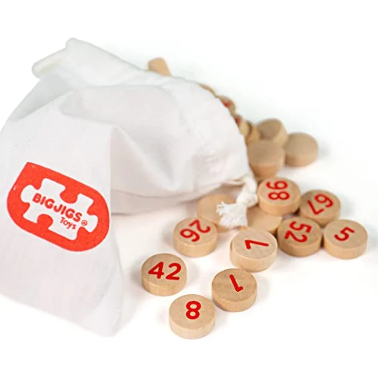 Bigjigs Toys Traditionelles Bingo, Klassisches Brettspiel für Familie und Freunde, aus Holz – Bild 7