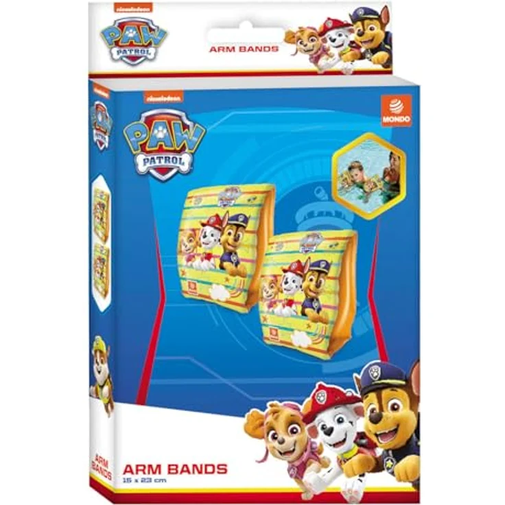 Mondo Toys PAW PATROL Arm Bands, Sicherheitsarmlehnen für Kinder aus PVC, 2 Luftkammern, geeignet für 2-6 Jahre (6-20 kg) – Bild 2