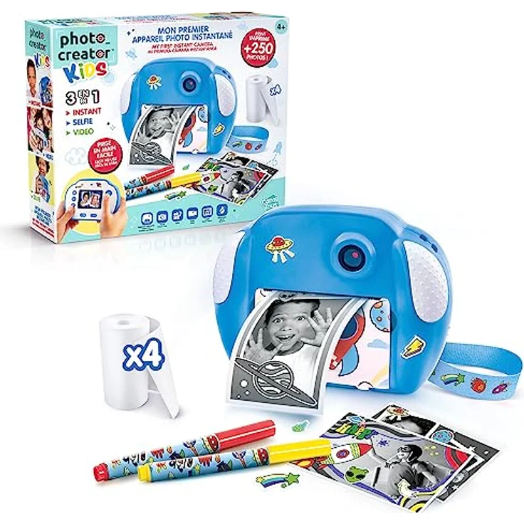 Canal Toys Appareil Photo Instantane, Kinderkamera mit 12 MP Auflösung und 1080p Videoaufnahme, blau – Bild 1