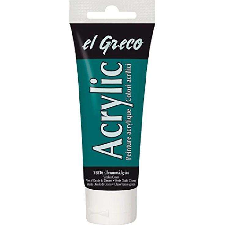 Kreul El Greco Acrylic, 75 ml Tube in chromoxidgrün, hochpigmentierte Acrylfarbe in Studienqualität, buttrig vermalbar für pastose Malerei – Bild 1