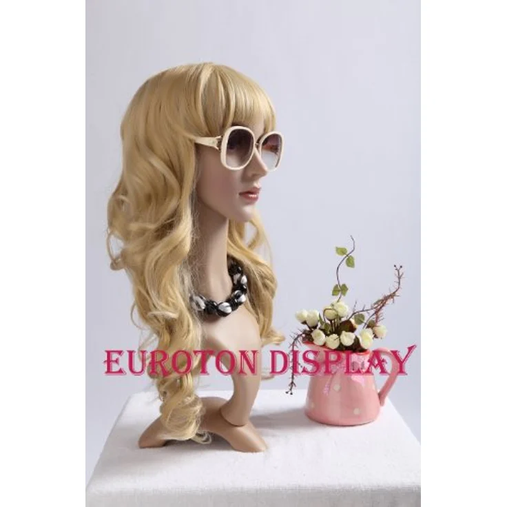 Euroton FD-2 Dekokopf Perückenkopf, 360 Grad drehbare Schaufensterpuppe mit brauner Augenfarbe und heller Hautfarbe, umweltfreundlicher Kunststoff – Bild 3