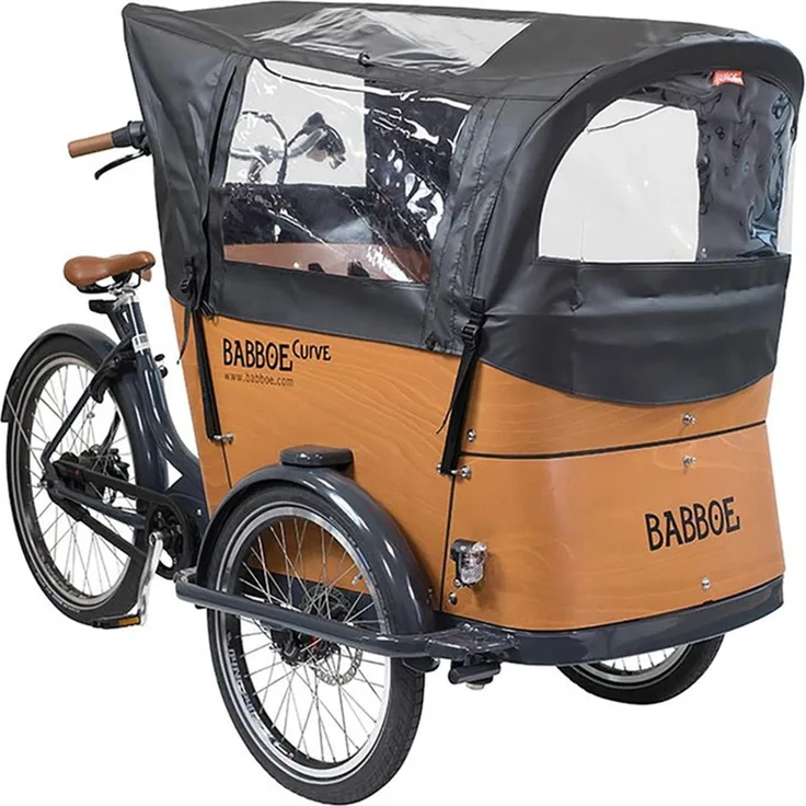 BOET by Babboe Babboe Regenverdeck schwarz, für Curve, aus PVC, wetterfest