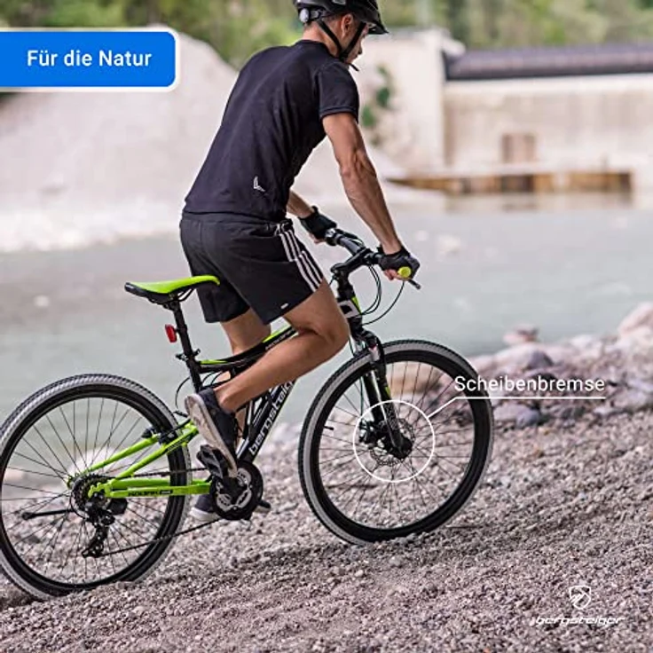 Bergsteiger Kodiak 26 Zoll, 29 Zoll Mountainbike, Scheibenbremse, Shimano 21 Gang-Schaltung, Vollfederung, Fully MTB für Jungen, Mädchen, Damen & Herren – Bild 3