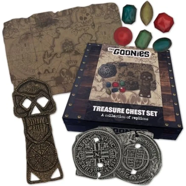 Fanatic Die Goonies Replik Treasure Set Limited Edition, 1985 Stücke, mit Metallknochen-Schlüssel, Doubloon, Piratenschatzschmuck und Schatzkarte