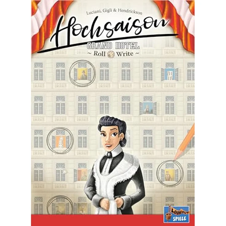 Lookout LOOD0061 Hochsaison: Grand Hotel Roll & Write, Brettspiel für 2-4 Spieler, ab 12 Jahren (DE) – Bild 2