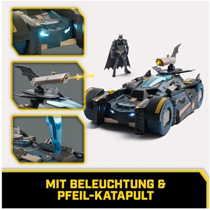 DC Comics Ultimate Transforming Batmobile Spielset mit 10cm Batmanfigur, Lichteffekten, Soundeffekten und Katapult, ab 4 Jahren – Bild 3