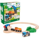 BRIO® Spielzeug-Eisenbahn BRIO® WORLD, Starterset Güterzug mit Kran A, 14-teilig, Made in Europe, FSC®-zertifiziert