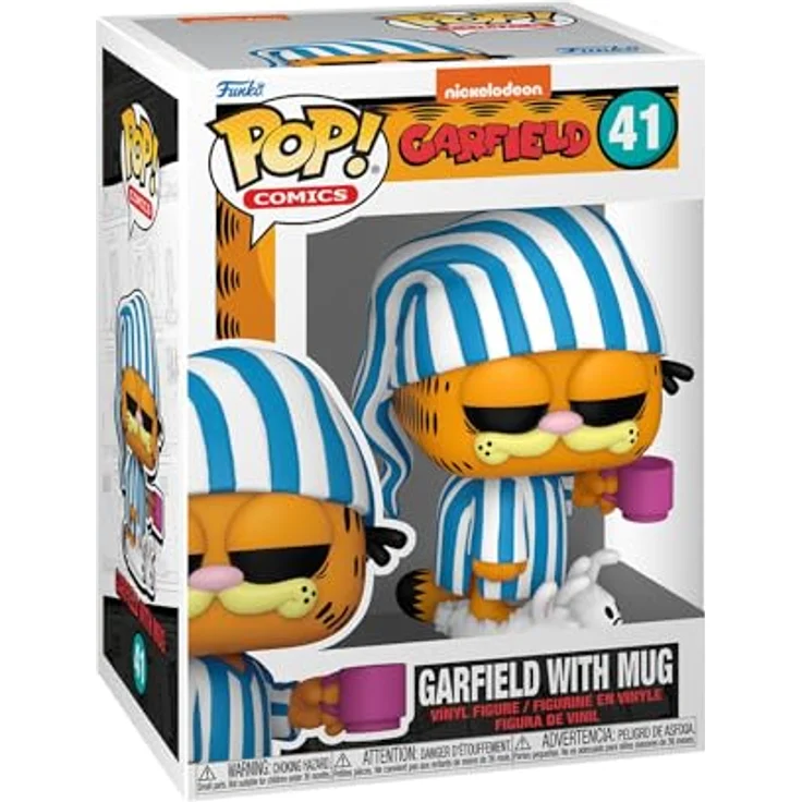 Funko Pop! Comics: Garfield – Garfield mit Mug Vinyl-Sammelfigur - Geschenkidee - 9,5 cm Höhe - Premium Vinyl Material - Ideal für Garfield Fans – Bild 1