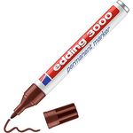 edding 3000 Permanentmarker - braun - 1 Stift - Rund-Spitze 1,5-3 mm - schnell trocknender Permanent Marker - wasserfest, wischfest - für Karton, Kunststoff, Holz, Metall - Universalmarker