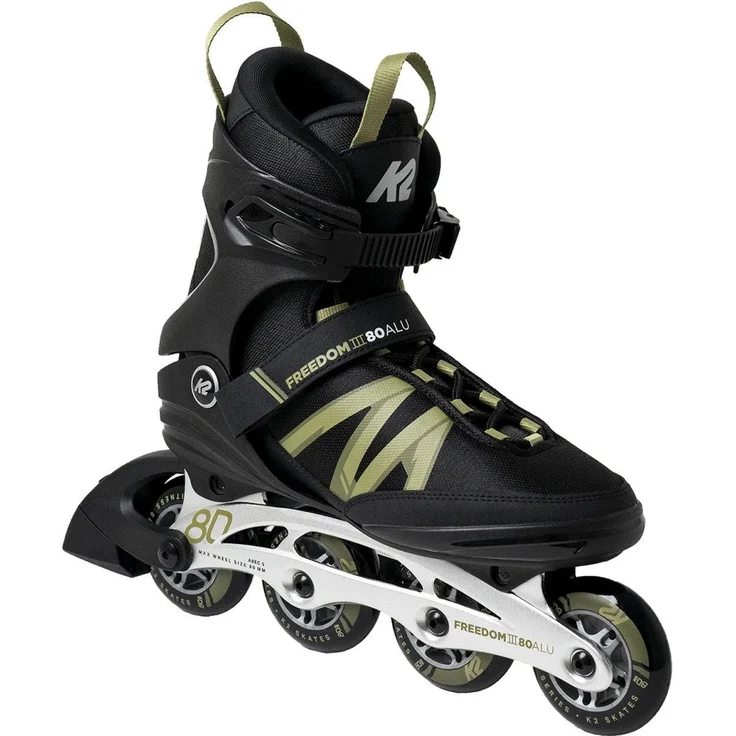 K2 Inlineskates K2 Freedom III 80 ALU Herren Inline Skates Inliner, Stabilität, Agilität, Schwarz – Bild 1
