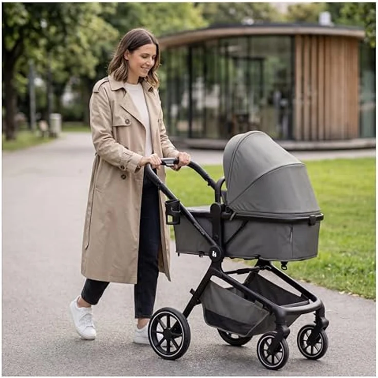 Hauck 2in1 Kinderwagen Convert N Care, ab Geburt bis 4 Jahre, Dark Grey, inkl. Matratze und Babyschalen-Adapter – Bild 9