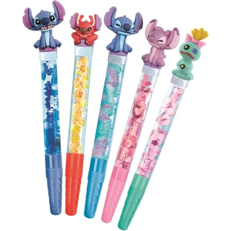Clementoni Stift Atelier Stitch, Kreatives Set zur Stifte-Herstellung mit 5 Stitch-Figuren, farbiger Tinte und Verzierungen – Bild 9