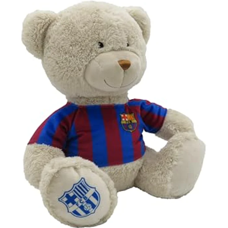 CyP Brands FC Barcelona Plüschbär, 35 cm mit Barça-T-Shirt, Beige, offizielles Produkt – Bild 3