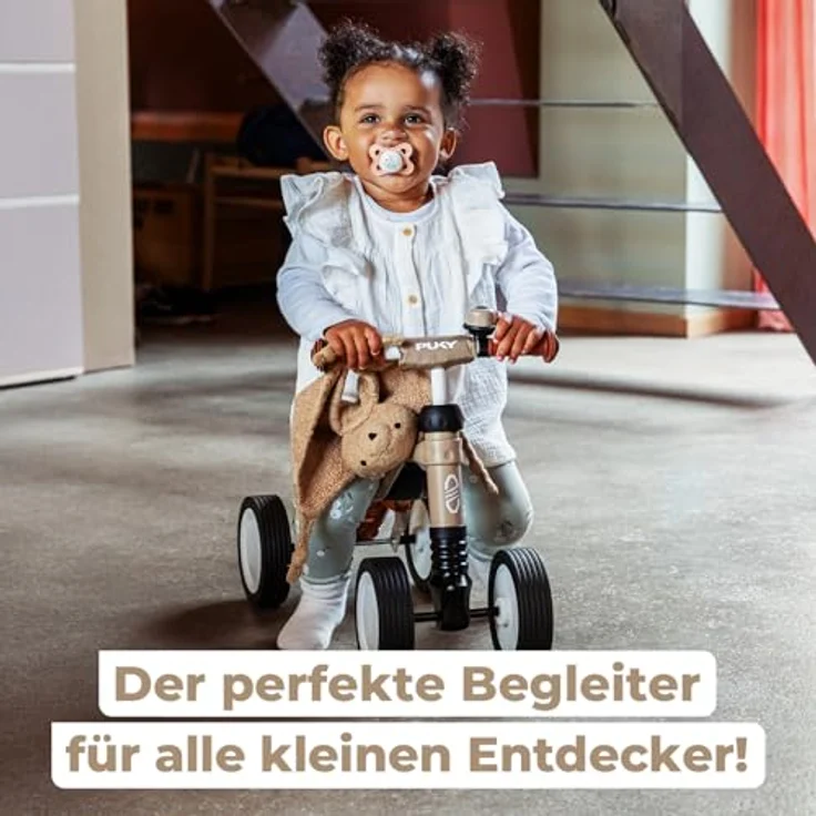 Puky WUTSCH Bundle | Sicheres Laufrad für Kleinkinder ab 1,5 Jahren | Rutschfahrzeug mit Korb | Pendelachse verhindert EIN Kippen | Mit Sicherheitslenkergriffen | Leise Float-Laufräder | Dusty Sand – Bild 4