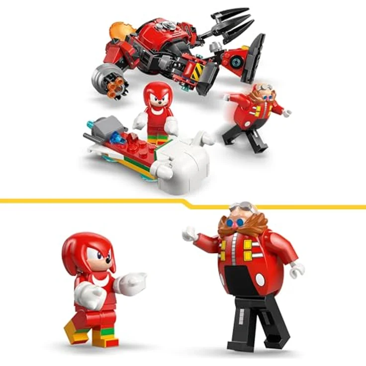 LEGO Sonic The Hedgehog Knuckles vs. Dr. Eggmans Egg Crusher Mech, kreatives Spielzeug mit 2 Minifiguren, Ringen & Chaos Emeralds für Jungen & Mädchen ab 8 Jahren - 77005 – Bild 4