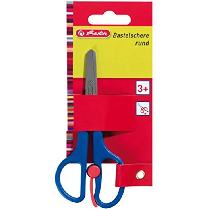 Herlitz Bastelschere 13cm, runde Schere mit Zentimeterskala, blau – Bild 2