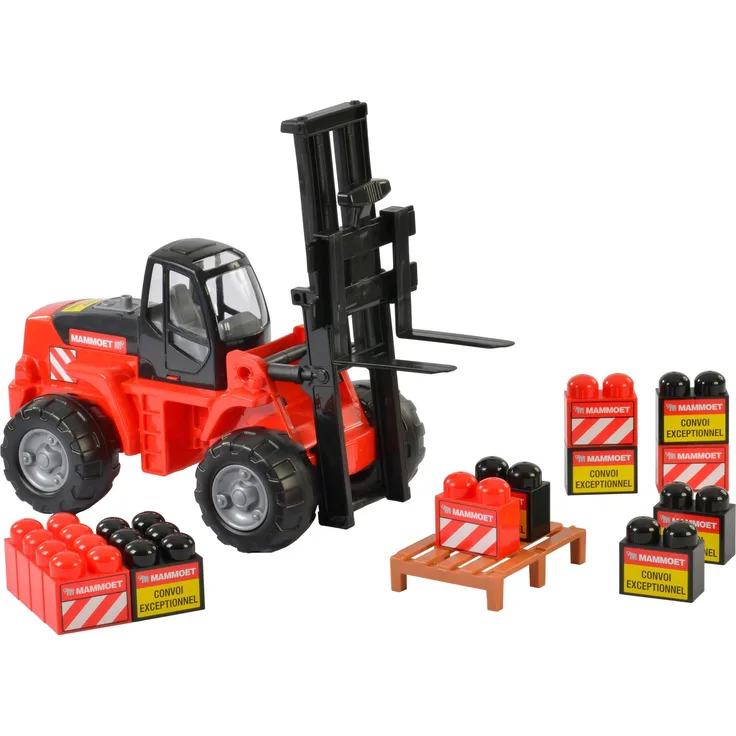 NoName Mammoet Gabelstapler, Spielzeugauto mit Bausteinen, geeignet für Kinder ab 1 Jahr