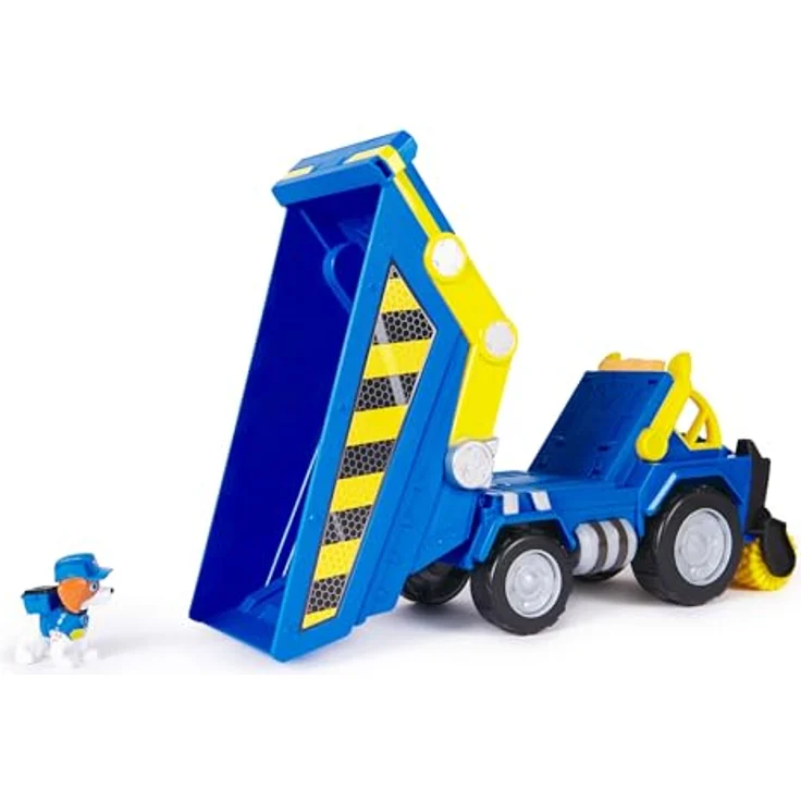 Spin Master Paw Patrol Rubble und Crew Wheeler Deluxe Truck, 38 cm Baufahrzeug mit Licht- und Geräuscheffekten sowie 5 cm Wheeler-Figur – Bild 4