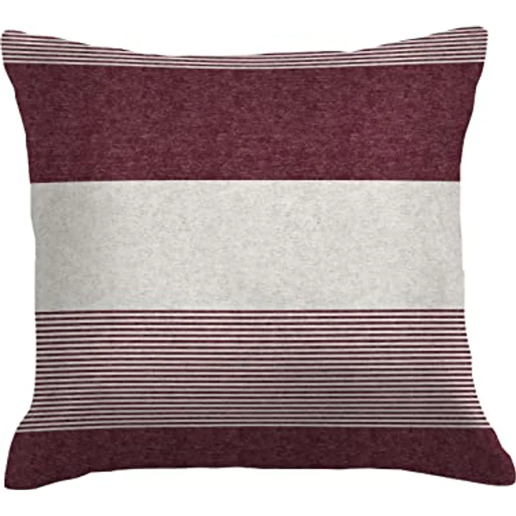 TOM TAILOR 0849790/811/004 Bettwäsche Garnitur mit Kopfkissenbezug Melange-Flanell - Gradual Stripes 1x 155x220 cm + 1x 80x80 cm, Cherry red – Bild 3
