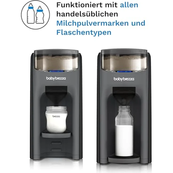 Baby Brezza Flaschenwärmer, Automatischer Flaschenzubereiter mit 2 Milchpulvertrichtern, klumpenfreies Mischsystem für 60-300 ml, BPA-frei, individuell einstellbare Temperatur – Bild 4