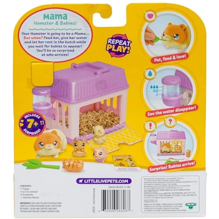 Moose Toys LITTLE LIVE PETS - Mama Surprise Mini Spielset Hamster, interaktives Spielzeug mit magischem Baby-Feature und süßen Accessoires – Bild 8