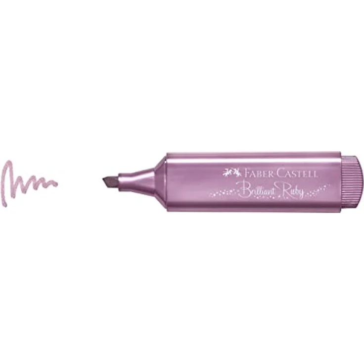 Faber-Castell TL 46 Textmarker, rot, mit schimmernden Metallic Effekten, 3 Strichstärken (1, 2, 5 mm), langlebige Keilspitze, Tinte auf Wasserbasis – Bild 4