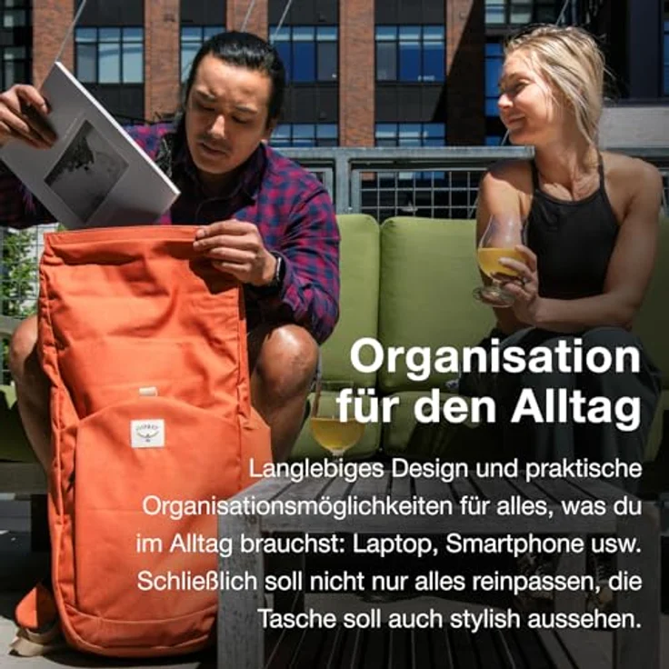 Osprey ARCANE ROLL TOP PACK, Wanderrucksack mit Rollverschluss und gepolstertem Laptopfach für bis zu 16 Zoll, aus 100 % recyceltem Material – Bild 4