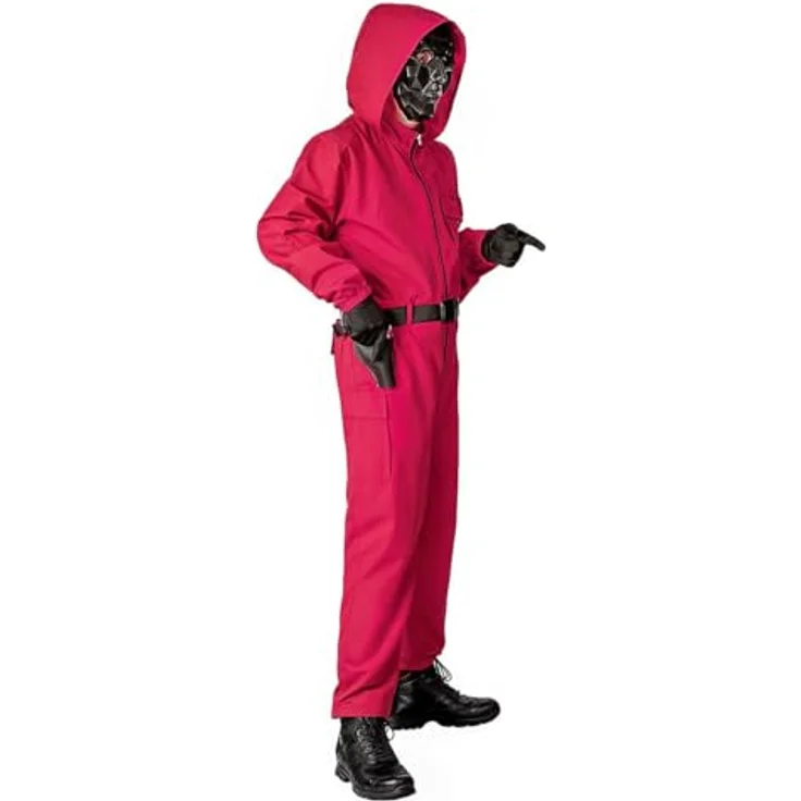 Maskworld Korean Game Aufseher Kostüm, Hot-Pink Overall ohne Maske, Größe M, für Karneval und Halloween – Bild 5