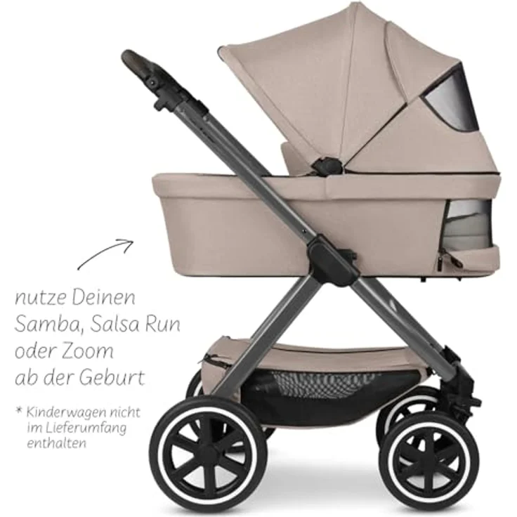 ABC Design Tragewanne für Neugeborene, faltbar mit CozyCloud Matratze und UV-Schutz, passend für Zoom, Samba und Salsa Run, Pure - Camel – Bild 2