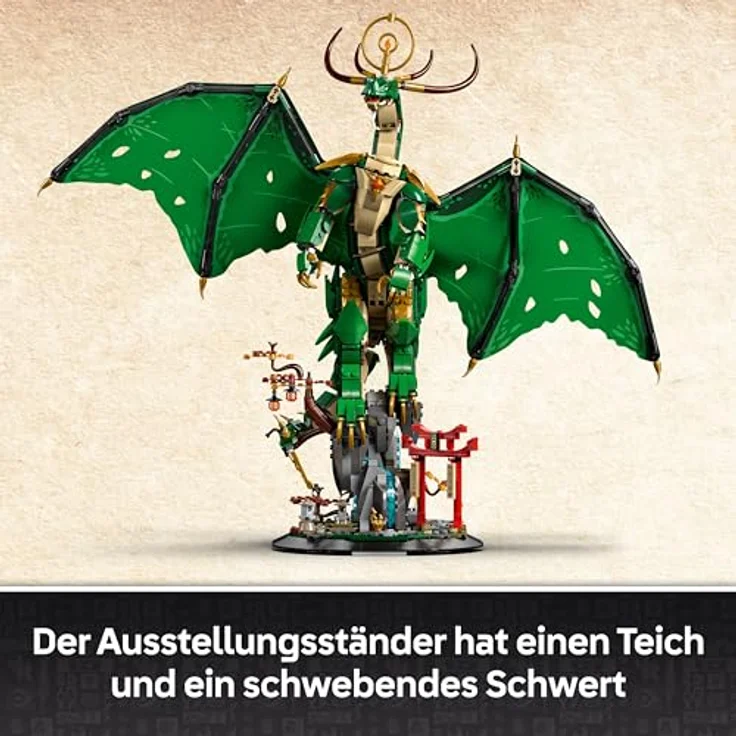 LEGO Ninjago 71847 Der Wächterdrache Bausatz, 48 cm Modell mit beweglichem Drachen und Meister Wu Minifigur, Mehrfarbig – Bild 4