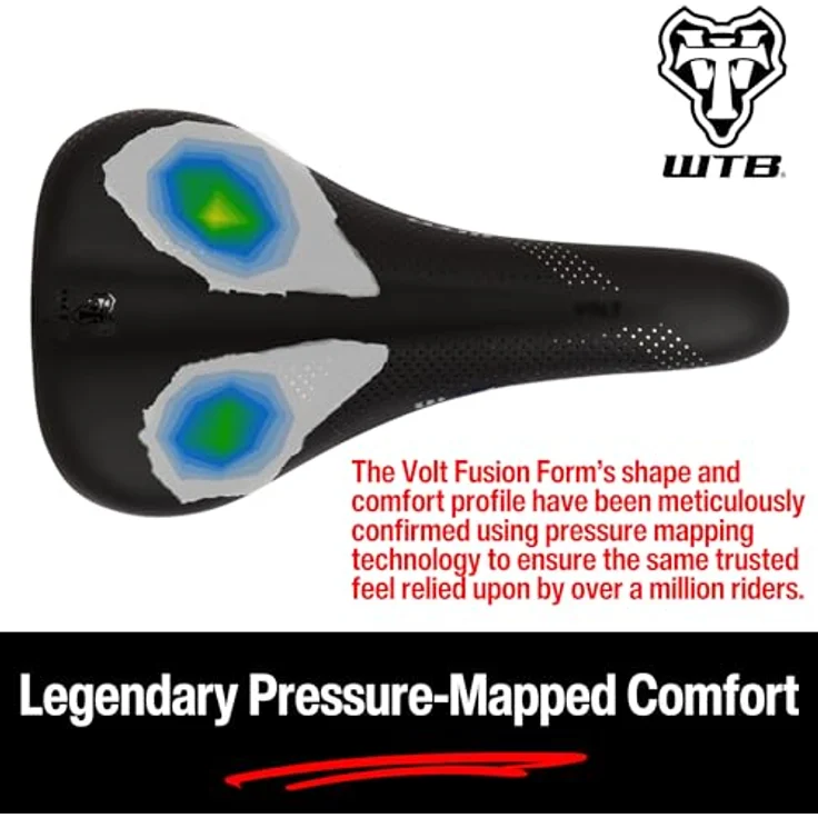 WTB Volt Medium Fusion Form Stainles Sattel Schwarz, Mountainbike Sattel mit Gel Polster aus Mikrofaser – Bild 4