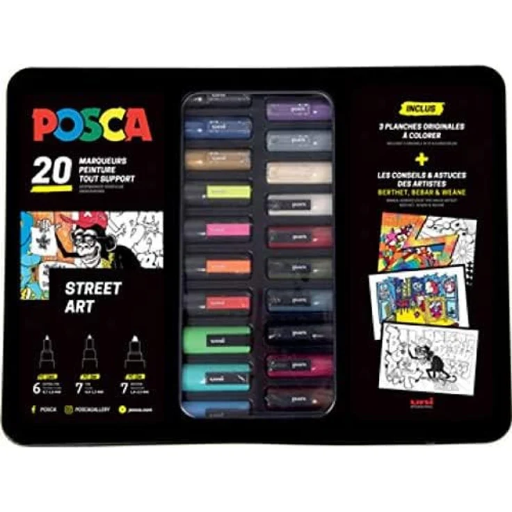 POSCA Street Art Marker, 20 Stück, wasserbasierend, blickdicht und geruchsneutral, passend für alle Untergründe – Bild 3