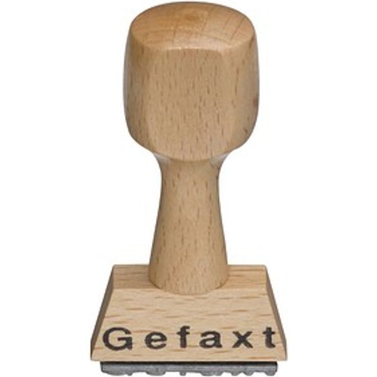 Neutral Textstempel "Gefaxt" ohne Logo, 3,3 cm Breite, aus umweltfreundlichem Holzmaterial