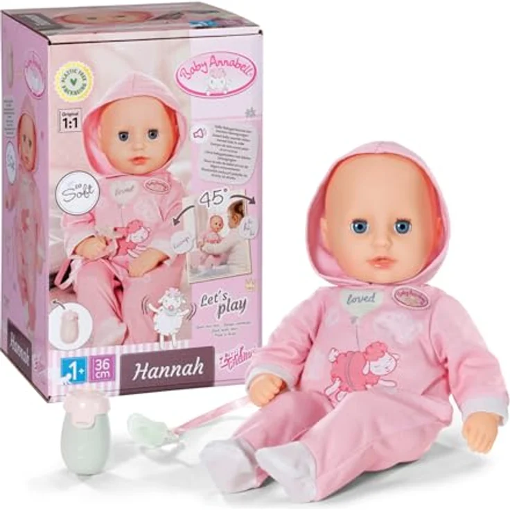 Baby Annabell Babypuppe Hannah Spiel mit mir, 36 cm, mit 5 lebensechten Funktionen, pink – Bild 2
