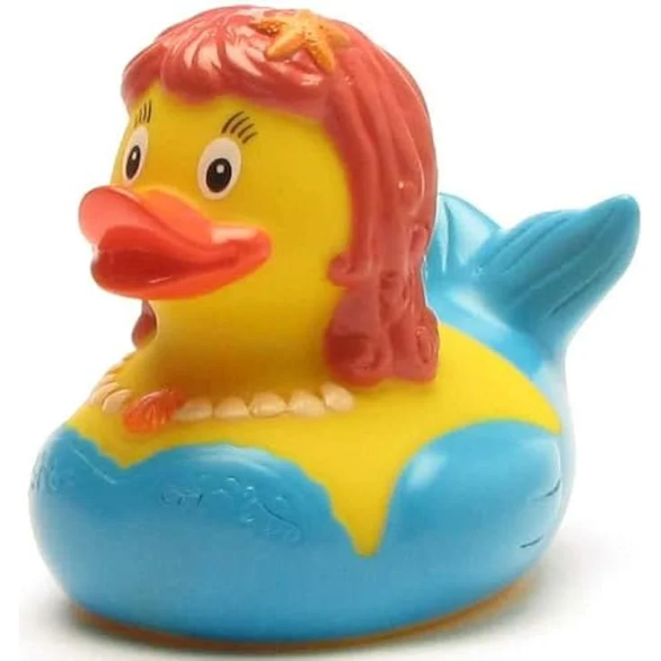 Duckshop Badeente - personalisierbar (Meerjungfrau Ente) mit eigenem Wunschtext, 8 cm aus Vinyl – Bild 3
