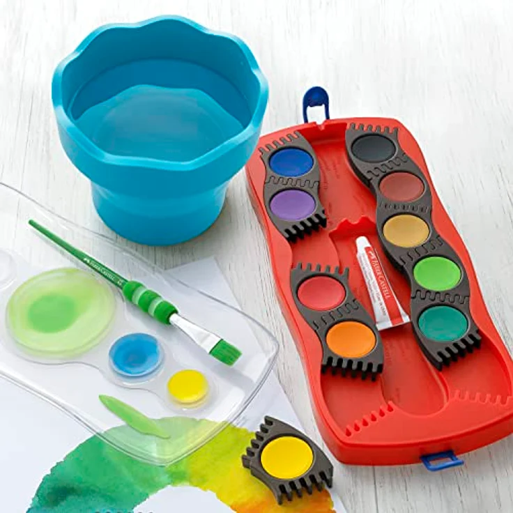Faber-Castell Wasserbecher Clic & Go türkis – Bild 3