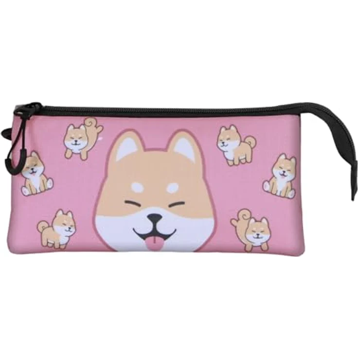 Karactermania Federmäppchen Oh My Pop! Triple Federmäppchen Shiba Pink, 3-Fächer Aufbewahrung, pink – Bild 2