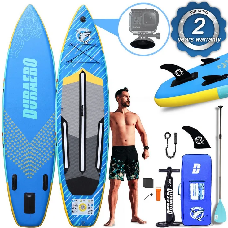 DURAERO Inflatable SUP-Board Stand up Paddle Board SUP, 330x76x15cm, Tragkraft bis 150Kg, vielseitiges und zugängliches Wassersportgerät