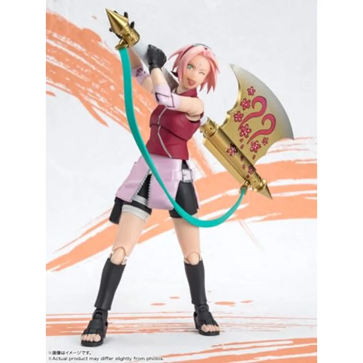 Bandai Tamashii Nations Naruto Shippuden S.H. Figuarts Actionfigur Sakura Haruno NARUTOP99 Edition, 14 cm mit mehreren Gesichtsteilen und Zubehör – Bild 3