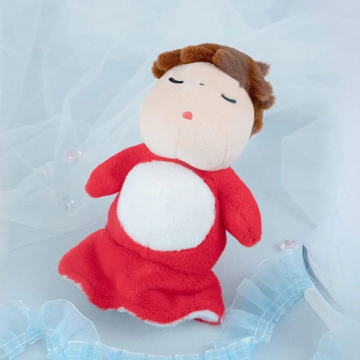 Sun Arrow Ponyo Nakayoshi Plüschfigur Ponyo Dozing Off, offiziell lizenziert, 21 x 10 x 15 cm, 100% Polyester für weiche Haptik
