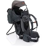 Fillikid Rückentrage Adventure, ergonomische Rückenbabytrage mit abnehmbarem Tagesrucksack, integrierter Sonnen- und Regenschutz, Farben: Frost Blue und Desert Beige