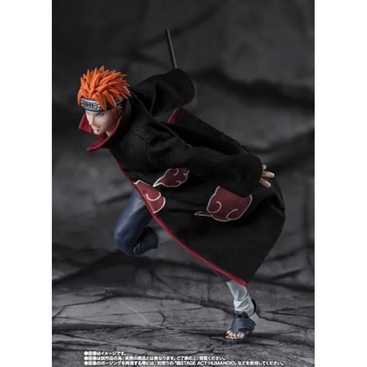 TAMASHII NATIONS Naruto Shippuden Pain Tendo - Six Path Rinnegan, S.H.Figuarts Actionfigur mit Akatsuki Umhang und optionalen Handteilen – Bild 4